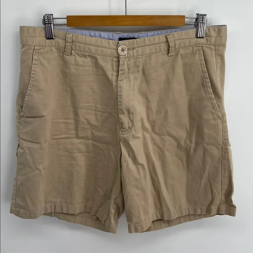 Taylor & Mick stretch flat front chino dress shorts sz 34